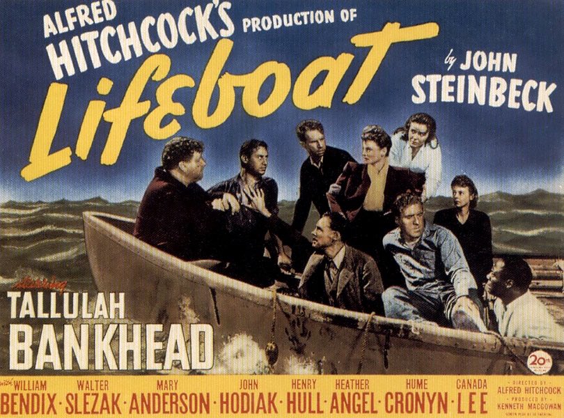 [THREAD 32]  #1jour1Hitchcock"Lifeboat" (1944)Un paquebot américain vient de se faire torpiller par un sous-marin allemand. 8 survivants se retrouvent dans un canot de sauvetage. Ils en repêchent un neuvième, qui s’avère être un membre du sous-marin allemand.