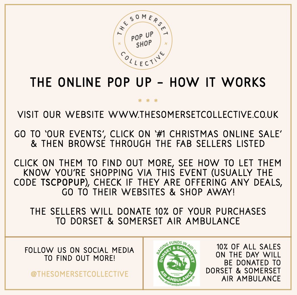 Old Gold Racing (@oldgoldracing) on Twitter photo ⭐ We're taking part in The Somerset Collective ⭐
Shop from the comfort of your own home whilst raising money for charity🏡
Click the link below, to have a look at some of the wonderful shops💛 :
bit.ly/34k4ie9
#TSCPOPUP @thesomersetcollective <a href="/dsairambulance/">Dorset and Somerset Air Ambulance (DSAA)</a> ⭐ We're taking part in The Somerset Collective ⭐
Shop from the comfort of your own home whilst raising money for charity🏡
Click the link below, to have a look at some of the wonderful shops💛 :
bit.ly/34k4ie9
#TSCPOPUP @thesomersetcollective <a href="/dsairambulance/">Dorset and Somerset Air Ambulance (DSAA)</a>