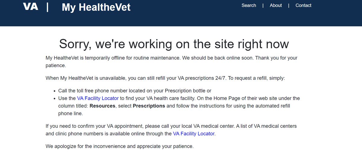 @codeofvets For now 2 weeks in a row, this is what our vets are getting. Also 2 weeks in a row no working video confrencing for Telehealth or TeleMentalHealth.  Phone calls are taking place outside of the secured system. Acess to VA is NOT WORKING. @SecWilkie what is going on?