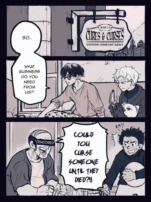 #OC_tober: occupation. My man mikel is the boss that own (shady) consultation office 