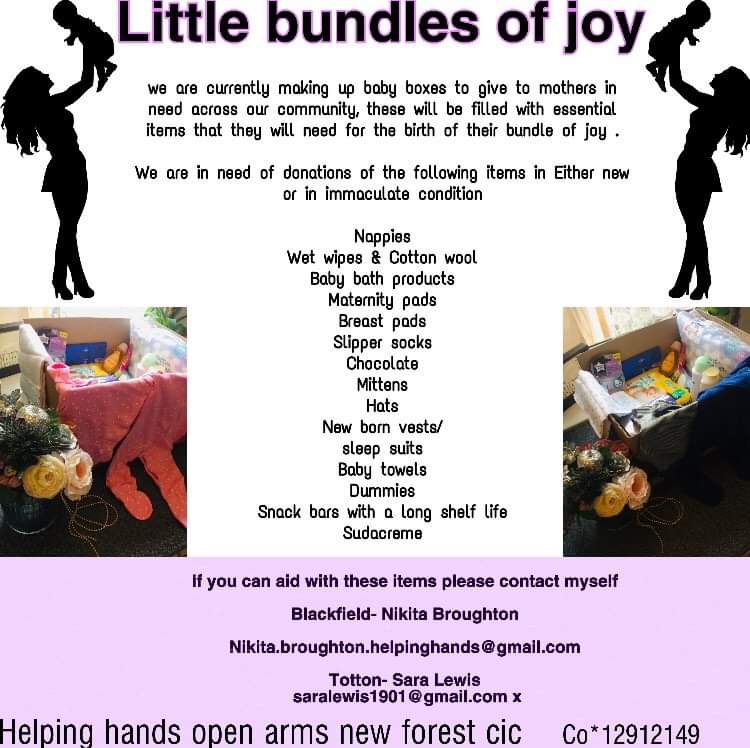 <a href="/HandsArms/">Helping Hands Open Arms New Forest And Surrounding</a>  
#community #babies #MotherandBaby #vulnerablefamilies