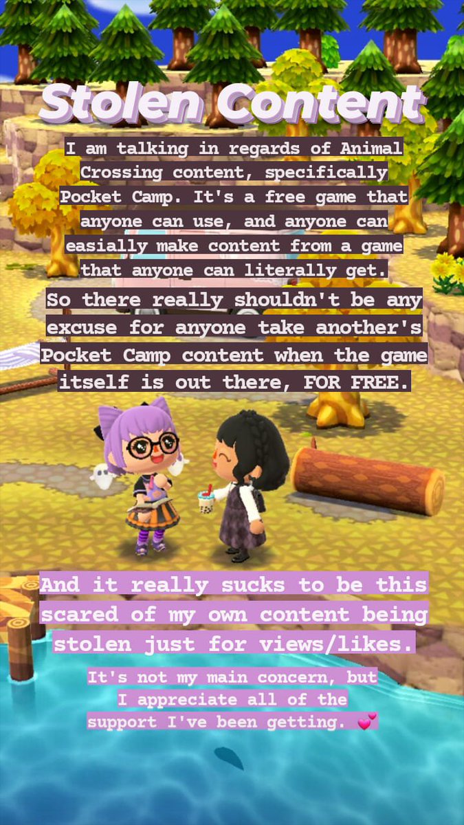 mayormaihansen's tweet photo. My thoughts regarding to stolen content I've been seeing lately, specifically for Pocket Camp content. Original Story updates on my Instagram @mayormaihansen.
#acpc #animalcrossing #pocketcamp #acpcgallery #acpcdesign #acpcfall #acpchalloween #acpcinstagram https://t.co/TDH4v8ymCC
