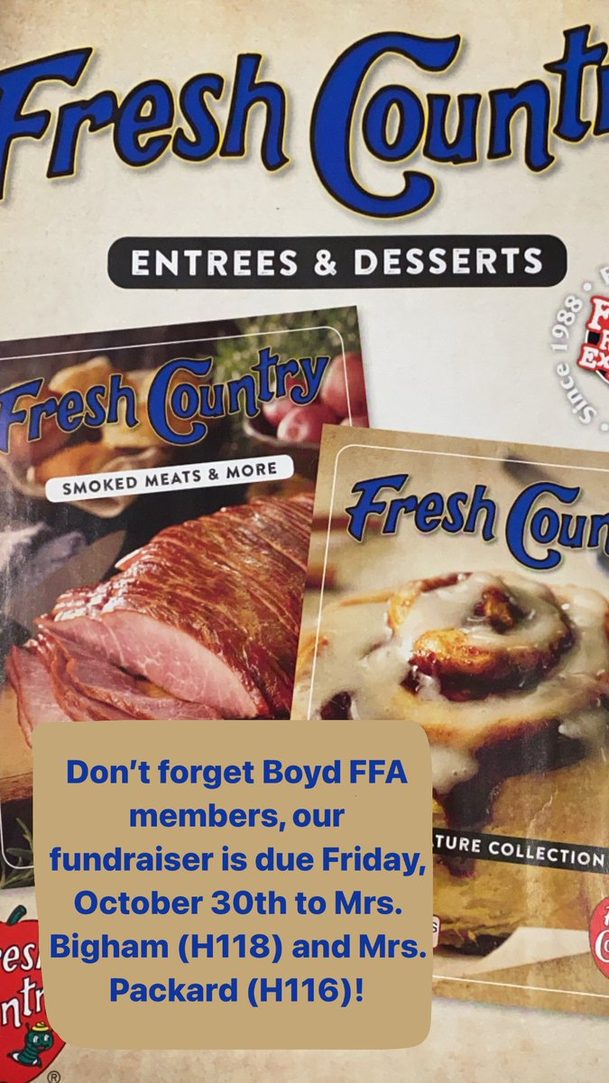mbhsffa's tweet photo. Make sure to check out our fall fundraiser!! We have savory and sweet treats for the whole family and your contribution helps FFA keep thriving!! Members remember the fundraiser is due this Friday, the 30th! https://t.co/ACdf28O2AK