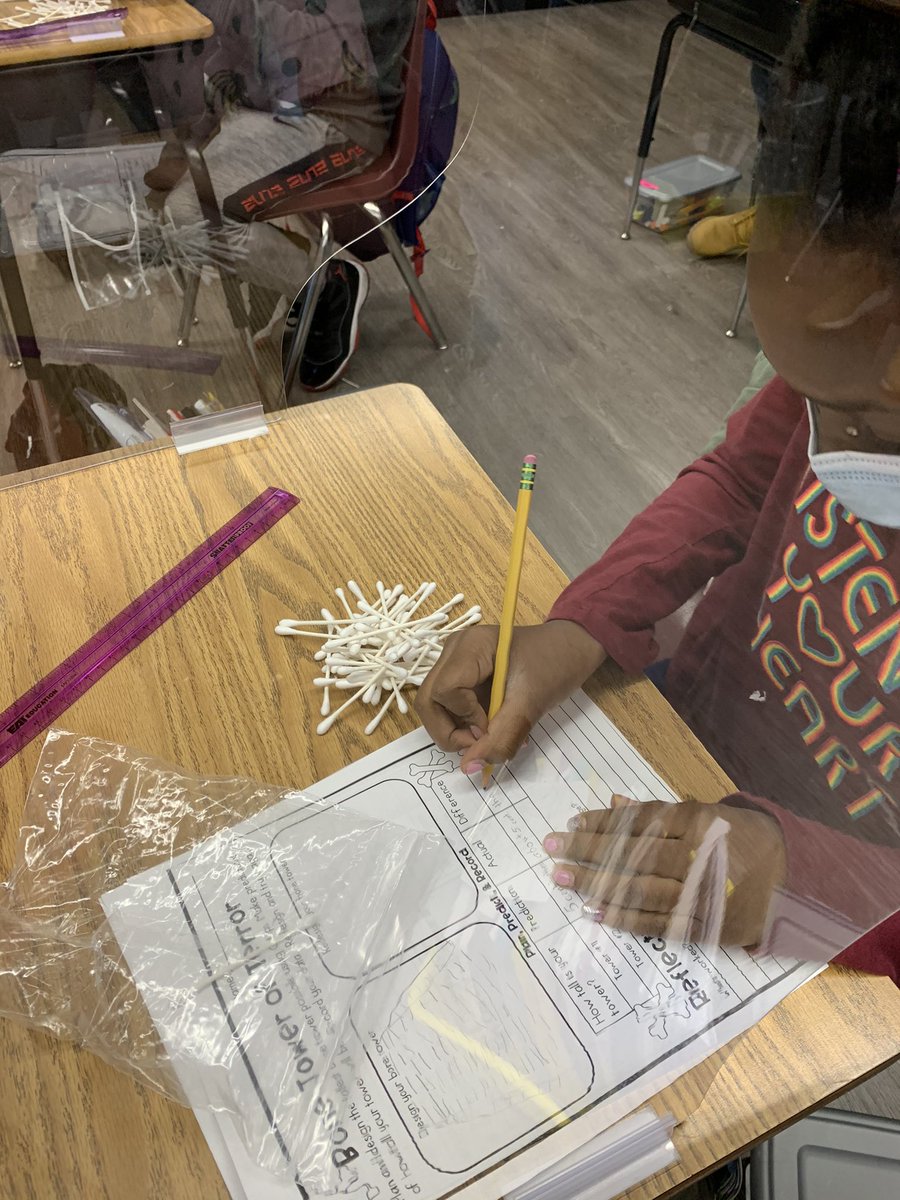 Celebrating our first day together by doing some seasonal STEM! We’re using “bones” to design and build Towers of Terror. How tall do you think we can make them? #happeningathowell