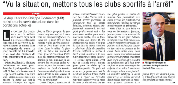 Nouvelle interview de <a href="/DodrimontP/">Dodrimont Philippe</a>, de notre Directeur Général <a href="/ChristopheMuyt1/">Christophe Muytjens</a> , Eric Schonbrodt le Directeur Général de <a href="/spiroubasket/">Spirou Basket</a>  solidaire des propos de VOO Liège Basket tout comme <a href="/bbcokapiaalstar/">Okapi Aalst</a> et son Directeur Général Peter Venneman sur Facebook ! #liegeois