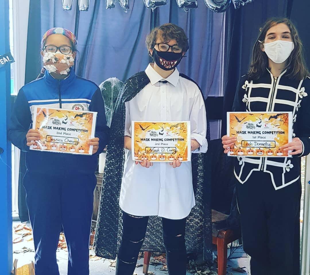 edmundrice2017's tweet photo. Halloween Mask Making Competition. Winners: 1st Leah (gas mask); 2nd Jessica (spider mask) and 3rd Noah (grimace grin). Well done on your amazing designs!!
#futuredesigners #irishcraftanddesign #covidmaskart https://t.co/sEWzLKs0uY