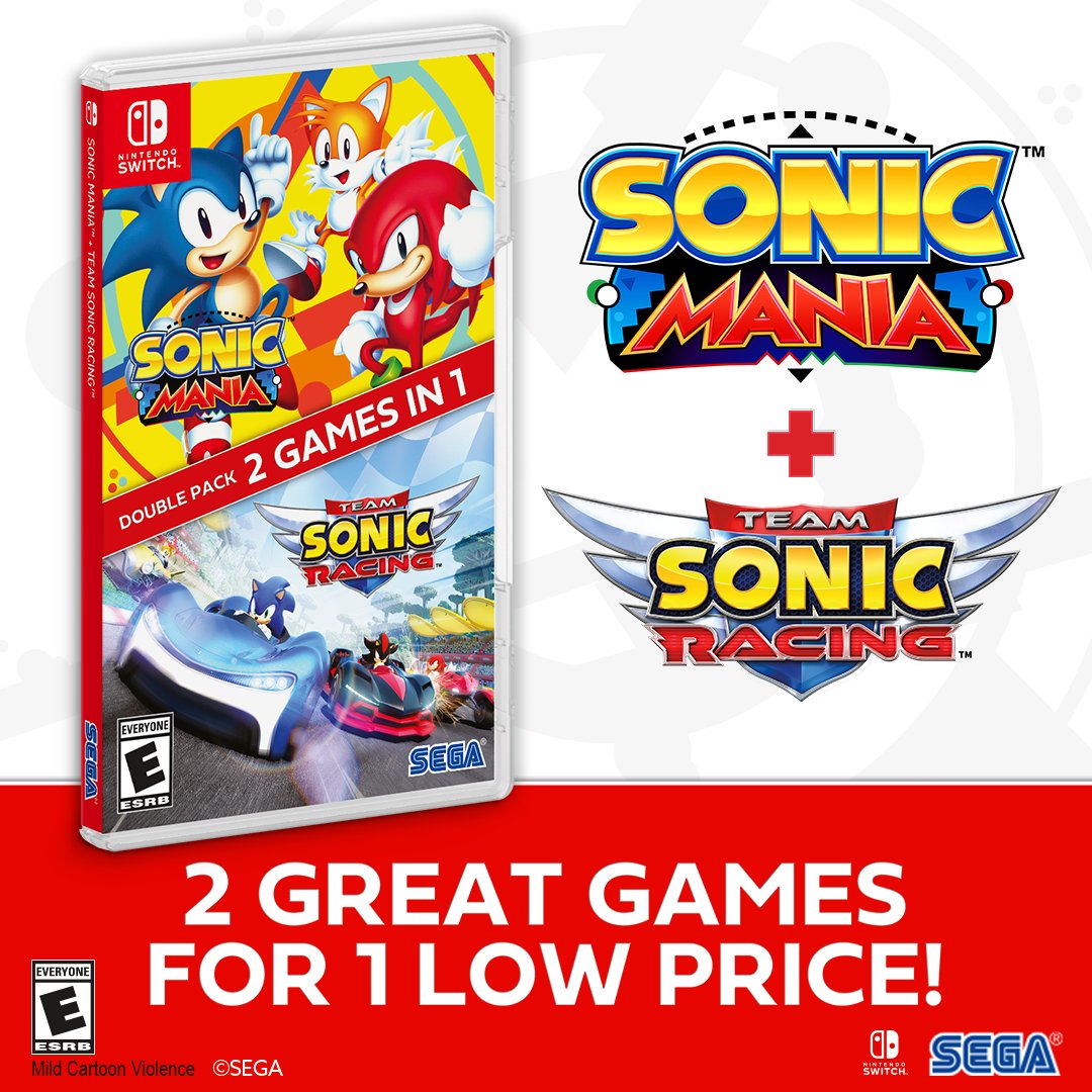  Sonic Mania + Team Sonic Racing Double Pack - Nintendo Switch :  Sega of America Inc