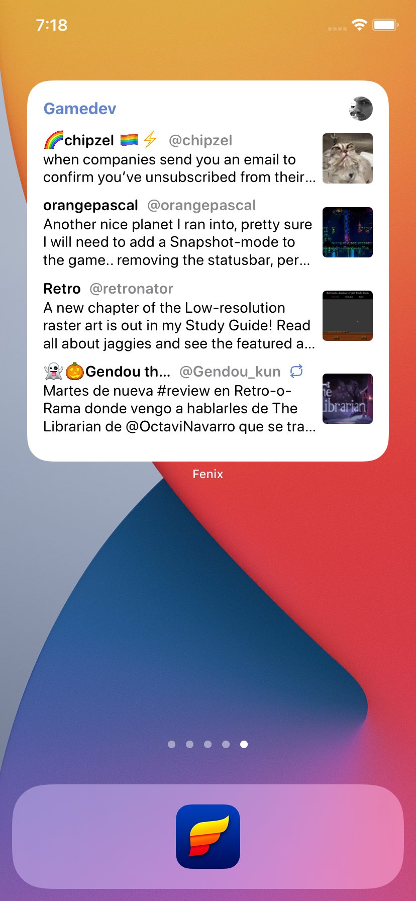 Fenix top for twitter