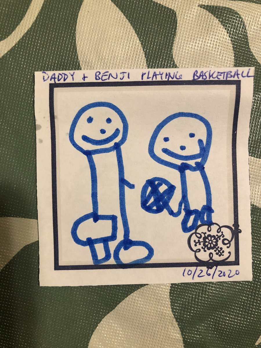 MrHicksArt's tweet photo. #DAPprojectoftheday is a little different today. Artwork by my son Benjamin. He draws during the day, but then keeps a little pad of sticky-notes by his bed and draws a few pictures each night before going to bed. He said I should take this one to work! https://t.co/uBI8gaNETj