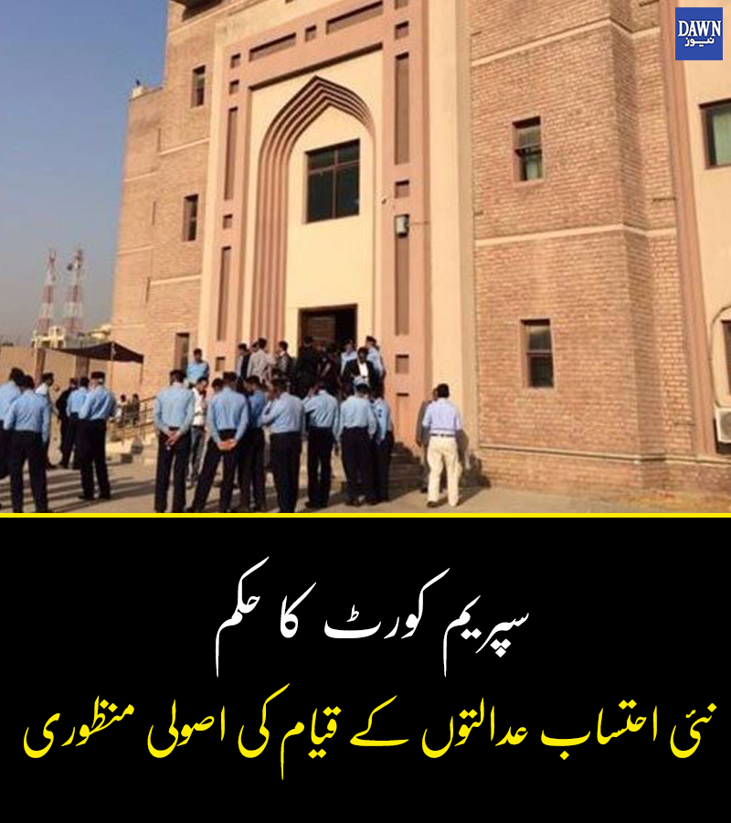 Dawn_News's tweet photo. باقی عدالتوں کا قیام مقدمات کے دباؤ کو مدنظر رکھتے ہوئے مرحلہ وار عمل میں لایا جائے گا https://t.co/M5mfNVlNZR #AccountabilityCourts #PTIGovernment #SCP #DawnNews https://t.co/NvmdVEDTms