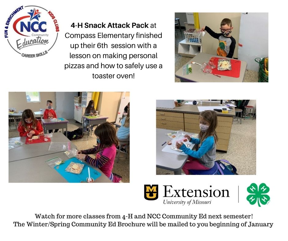 communityedNCC's tweet photo. Compass students had a great time learning to make their own snacks and how to safely use the equipment needed to make their snacks for the last six weeks!
Platte County Missouri 4-H and NCC Community Ed will be offering more classes next semester!
#letslearnmorencc #platteco4h https://t.co/ovE3V4hceu