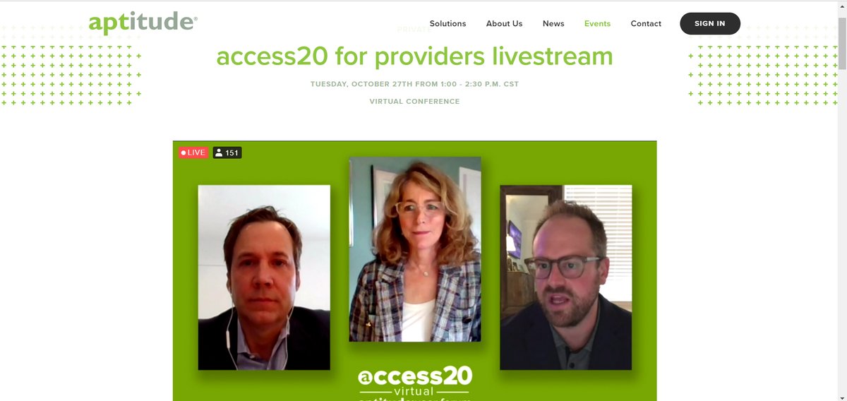 aptitudeLLC's tweet photo. Happening now - our live virtual event!  #aptaccess20 https://t.co/j6RRHKKMwq
