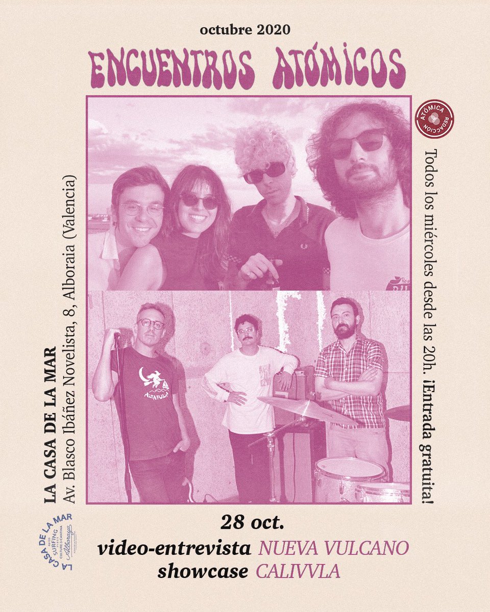 Por encina de todo vamos a mantener nuestro compromiso con la #culturasegura 💙
<a href="/nuevavulcano/">Nueva Vulcano</a> en formato vídeo y <a href="/calivvla/">Calivvla</a> en formato presencial en un nuevo #EncuentroAtómico