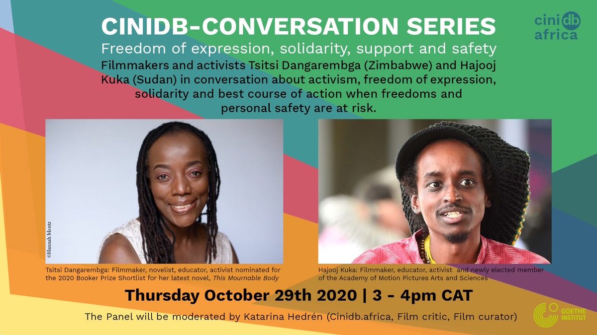 🚨 #Reminder / Updated link  youtu.be/v3NEdk9db4M
🎙Join the conversation: 'Freedom of Expression, Solidarity, Support and Safety.'
Don't miss the inaugural <a href="/cinidb_africa/">cinidb.africa</a> conversation this #Thursday #October 29th at 3pm CAT / 2pm WAT. #SaveTheDate
