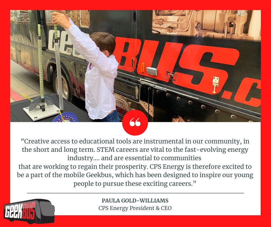 What makes the Geekbus so special? It is a maker space on that serves and inspires students across San Antonio through hands-on, exciting STEM curricula. Donate today and help #inspirewhatsnext! charity.gofundme.com/o/en/campaign/…