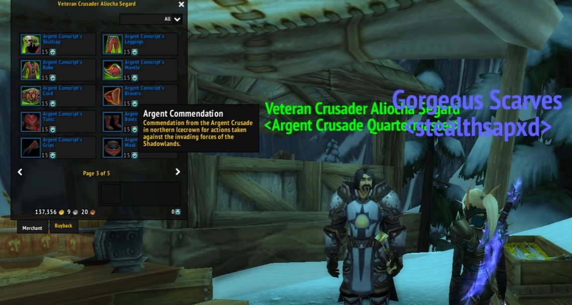 rela_MG's tweet photo. I don't know if this was implemented with today's patch but the Argent Crusade Quartermaster has the prepatch gear, toy, &amp; pet available for the new #Shadowlands currency in Northrend now. #worldofwarcraft #wowhead #prepatch #northrend #deathrising https://t.co/NtYUFQpzWs