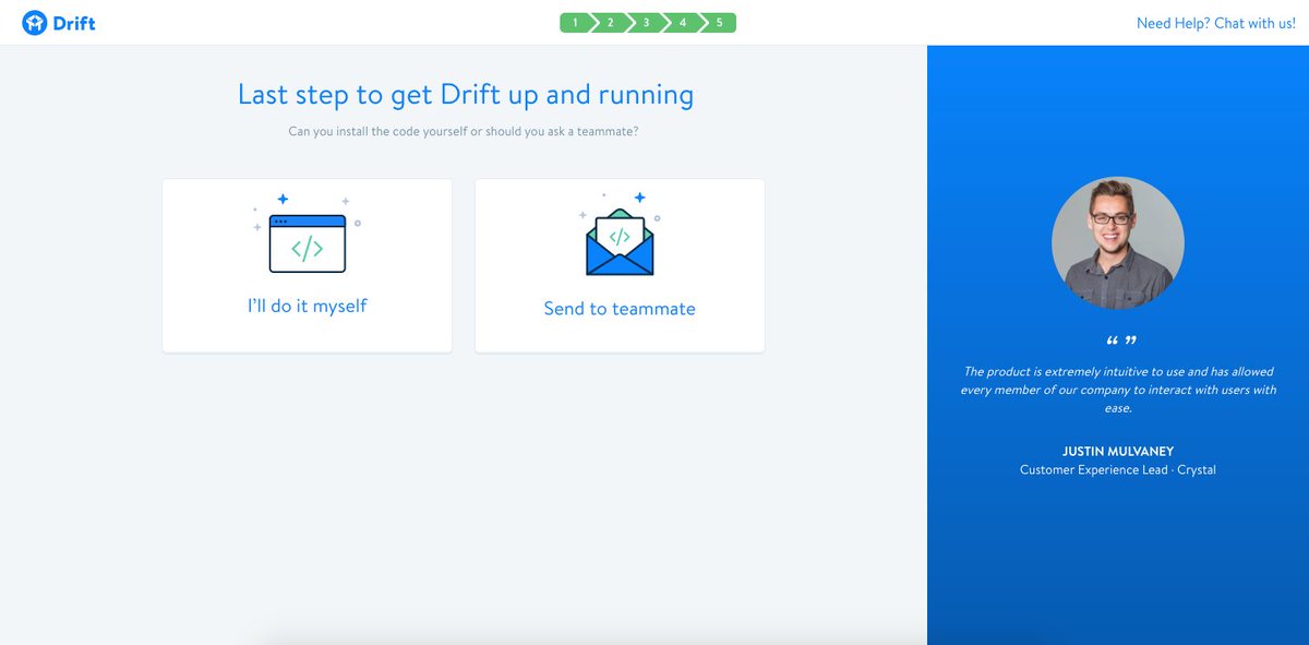 11/ Next, clearly define your activation metric.For example, the Aha! moment for Drift is setting up the first bot, which is also tied to long-term user retention. So simplifying the setup process was essential, which they addressed with a basic, step-by-step walkthrough.