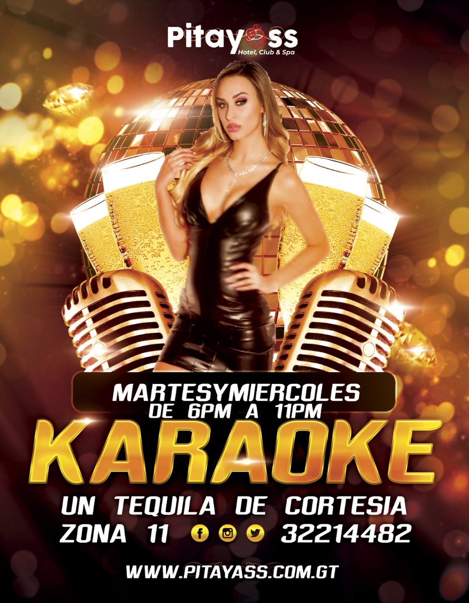 Pitayassz11's tweet photo. No puedes faltar a nuestras noches de karaoke con las chicas mas atrevidas!!!
#Karaoke #Pitayass #PitayassZona11 #DamasDeCompañia #Visitagt
https://t.co/GQWPSLVGCx Tel.32214482 https://t.co/j9h4VYTFtx
