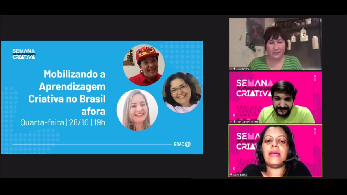 RedeBdeAC's tweet photo. Amanhã, teremos mais momentos de compartilhamento de mobilização de Aprendizagem Criativa.
Esperamos vocês.

Tomorrow, we will have more moments of sharing Creative Learning mobilization.
We wait for you.

https://t.co/D10dLmnhgw https://t.co/hSJfCcpPtj