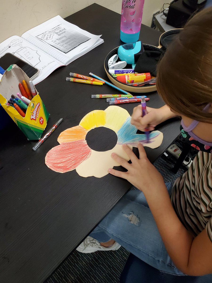 debianderson313's tweet photo. We made thought bubbles and learned about metacognition today.  We learned to think about what we are reading and ask ourselves questions.  They also loved being creative and decorating them.  #beepicin2020 @HREHawks https://t.co/9qA67yeX3P