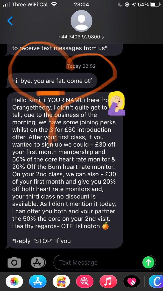 Thanks for your honesty  <a href="/orangetheory/">Orangetheory Fitness</a> but I think I’ll go somewhere less judgy!! 😬 #otflondon #otfislington #awkward #bodypositive #orangetheory