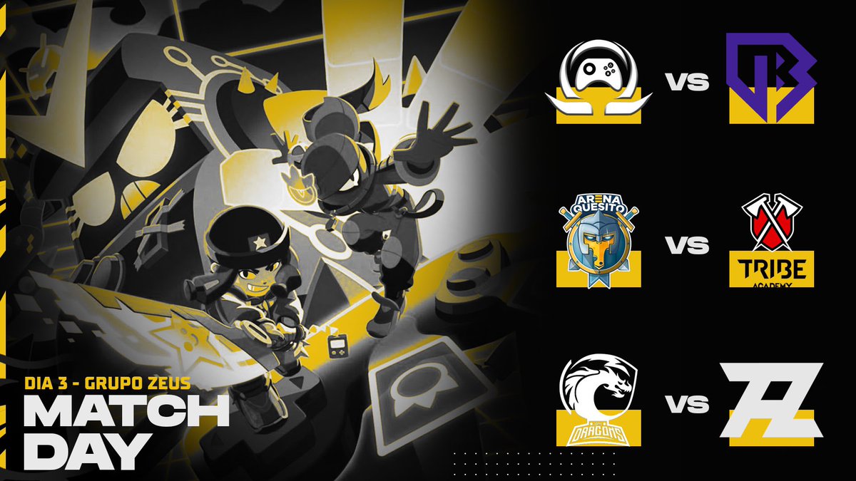 #BrawlStars x ¡JORNADA 3!

Grupo Zeus

@OmegaESP 🆚 <a href="/UnbreakersGG/">Unbreakers Gaming</a>
⏰ 20:00 🇲🇽

<a href="/ArenaQuesitoGG/">Arena Quesito</a> 🆚 <a href="/TribeAcademyES/">Tribe Academy ES</a>
⏰ 20:25 🇲🇽

@JoninDragons 🆚 <a href="/Alpha_Ze0/">Alpha Zero</a>
⏰ 20:50 🇲🇽

Todos los partidos serán casteados por <a href="/tecnobarat/">Tecnobarat</a>.
▶ youtu.be/ye1Ii_sK0Gc

#OlimpoCupBS⭐️