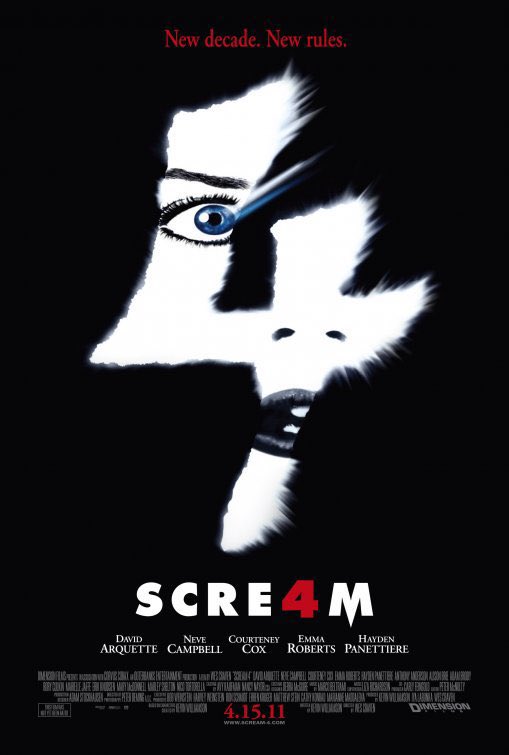 Despite being the MOST recognizable face of the "Scream" franchise, this is the only installment where Ghostface has appeared on any of the North American posters or home media release covers.The characters of Scream 4 appeared only on international posters for the franchise.