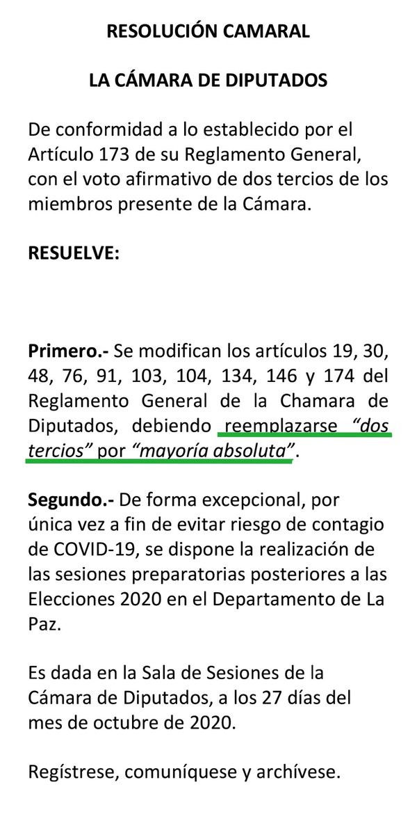 ShirleyFrancoR's tweet photo. Ayúdenme a denunciar! 
Mañana (última sesión) el #MAS quiere cambiar el reglamento @Diputados_Bol, eliminar todo lo que requiere 2/3 para su aprobación y que sea aprobado sólo con mayoría absoluta.
En la última elección sólo obtuvieron mayoría absoluta, hacen una ley a su medida. https://t.co/St5Rc4Yvps