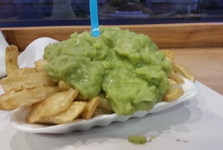 do you prefer eating your chips and mushy peas in a tray or in paper?