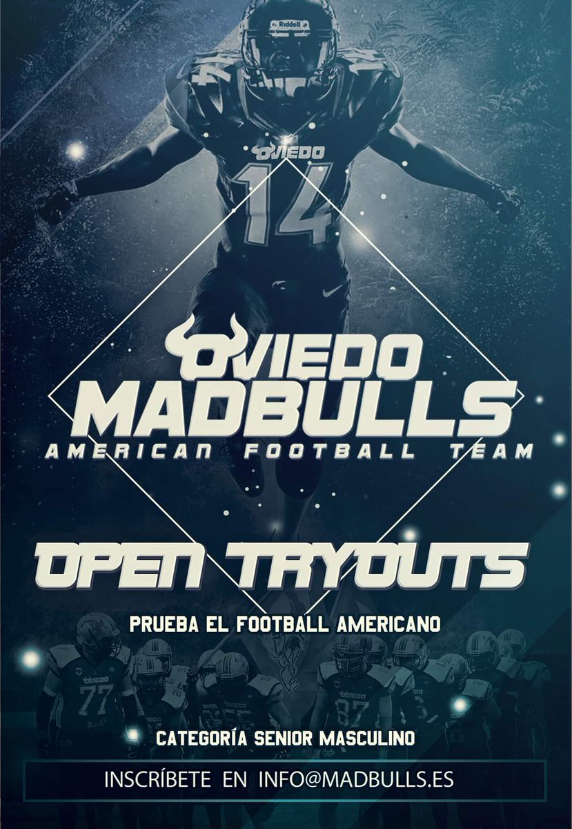 oviedoMadbulls's tweet photo. 📢 BUSCAMOS JUGADORES! 📢
Si estás pensando en probar el football y unirte al equipo, escríbenos a traves del email que aparece en el cartel ⬇️ o la página web: https://t.co/IzW1gJsT2Q
#TimeToBlue
#BeMad https://t.co/MtZPWDh6cv