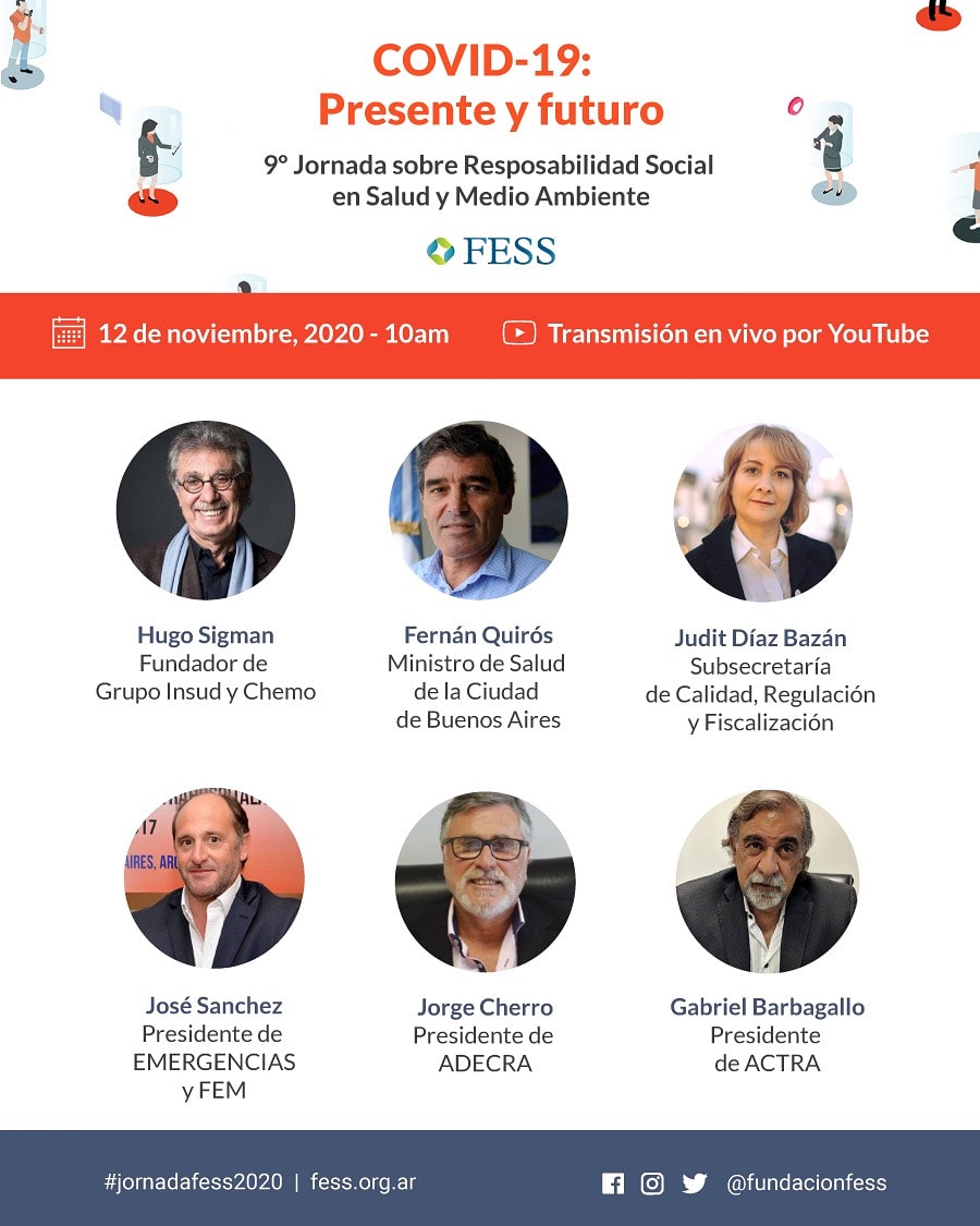 👉 El jueves 12 de noviembre realizaremos nuestra tradicional jornada vía streaming, con la participación de speakers destacados a nivel local e internacional✍️ Registrate ingresando a fess.org.ar
#jornadafess2020 #pandemia #covid19 #salud