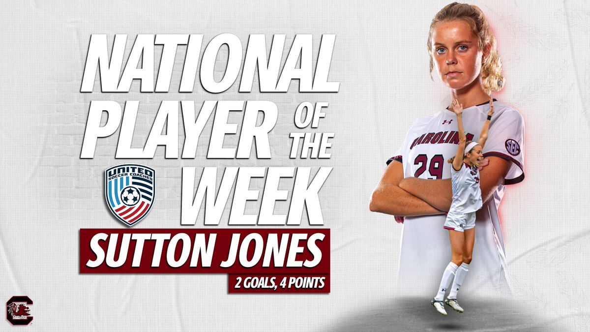 GamecockWSoccer's tweet photo. Y'all.... we went back-to-back! 🤙

@suttonjones12 has been named the @UnitedCoaches National Player of the Week! #Gamecocks 

📰: https://t.co/IYXdDk8Tui https://t.co/xmD4ijzQOS