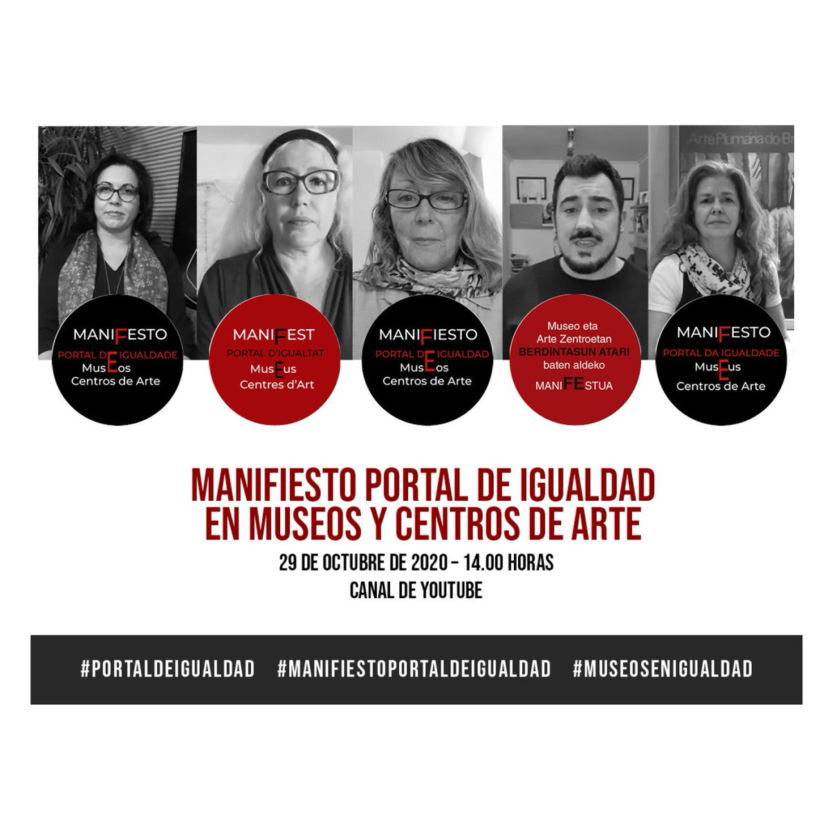 ¿Quieres adherirte al Manifiesto en favor de un Portal de Igualdad en los museos y centros de arte”?
🟣Mujeres en BBAA 70%
🟣Mujeres en ARCO 30%
🤔 ¿Igualdad?

🔎 Sigue el en manifiesto en Twitter e Instagram:
#PortalDeIgualdad
#ManifiestoPortalDeIgualdad
#MuseosEnIgualdad