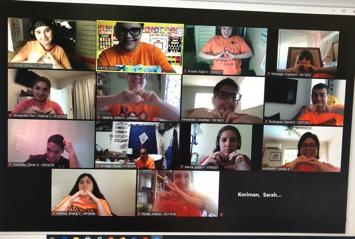 FeeneyIvette's tweet photo. Although I was out sick last week, never too late to show our support for Inclusion, kindness and acceptance. Love working with my ESE team at Gables.  🧡 #kidsfirst #antibullying  @CoralGablesSHS @MDCPS @MiamiSup @OfficeofESE https://t.co/jkCSPSVndG