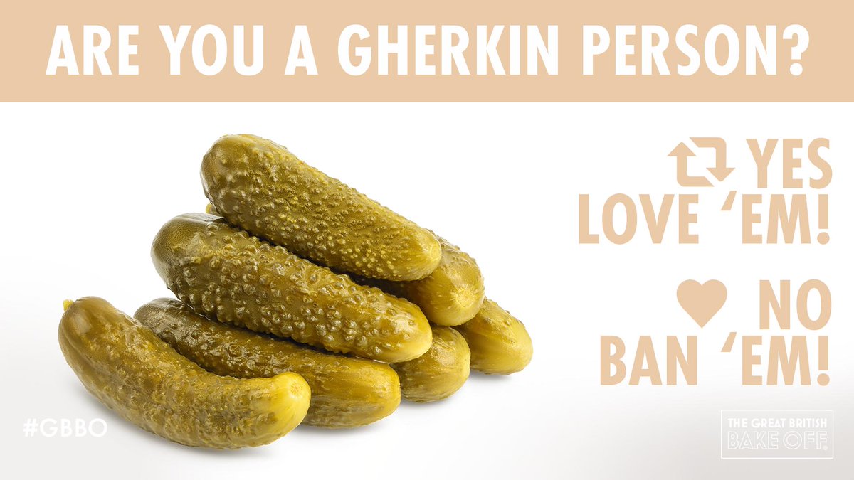BritishBakeOff's tweet photo. We know Paul Hollywood isn’t a gherkin fan, but where do you stand? #GBBO https://t.co/Yl44rM7RsV