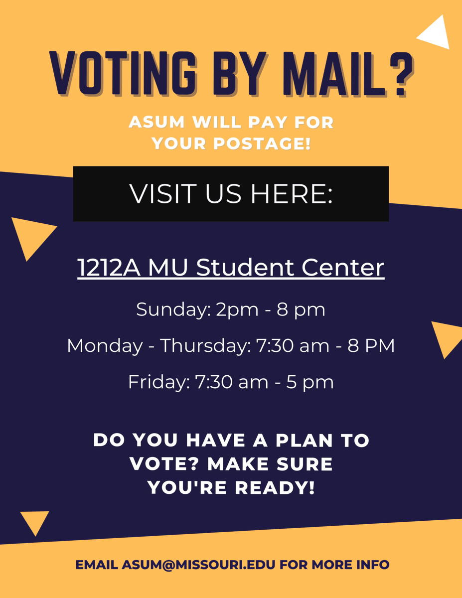 Election Day is almost here! See the flyers below for information on how to find out who is on your ballot, notaries on campus, and free postage on campus to send in your mail-in-ballot. #YourVoteMatters