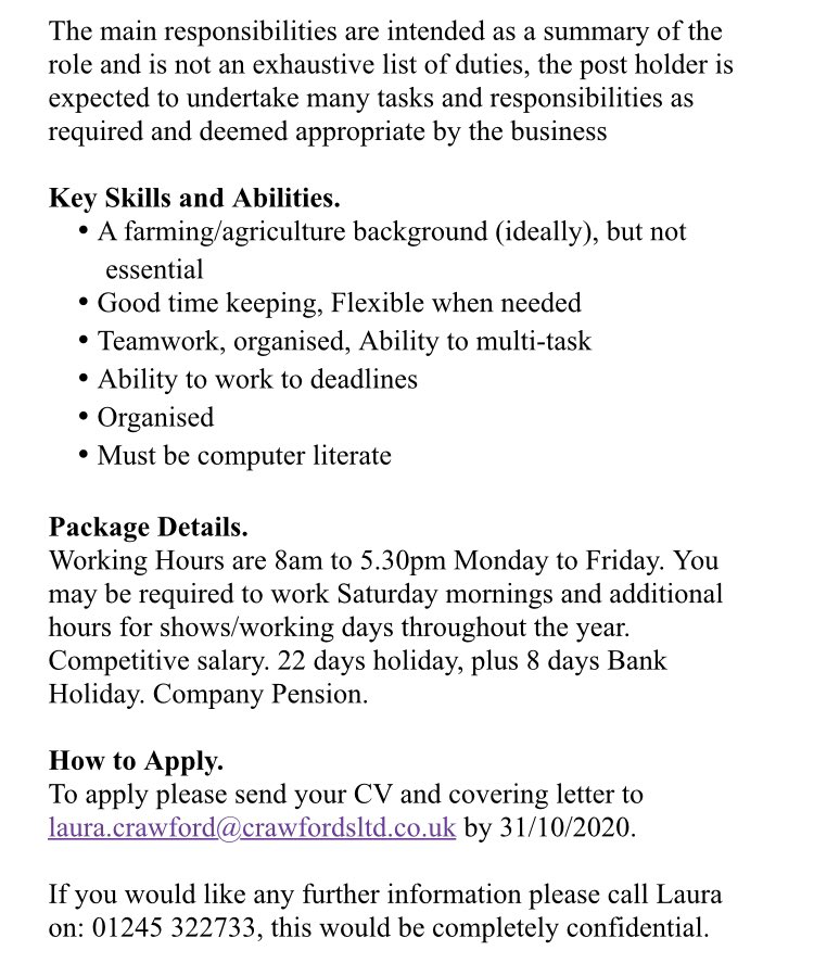 ForcesFarming's tweet photo. JOB ALERT: #veteranjob 
Forces Farming have been discussing with @crawfordsmachinery about these 2 roles at their branch in the south east.
Please read the details in each advert and consider if you have the right skills and attitude to make a difference. Please RT #veteran https://t.co/WuzuEpII4N