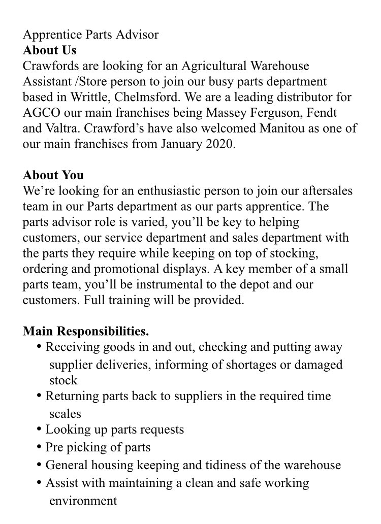 ForcesFarming's tweet photo. JOB ALERT: #veteranjob 
Forces Farming have been discussing with @crawfordsmachinery about these 2 roles at their branch in the south east.
Please read the details in each advert and consider if you have the right skills and attitude to make a difference. Please RT #veteran https://t.co/WuzuEpII4N
