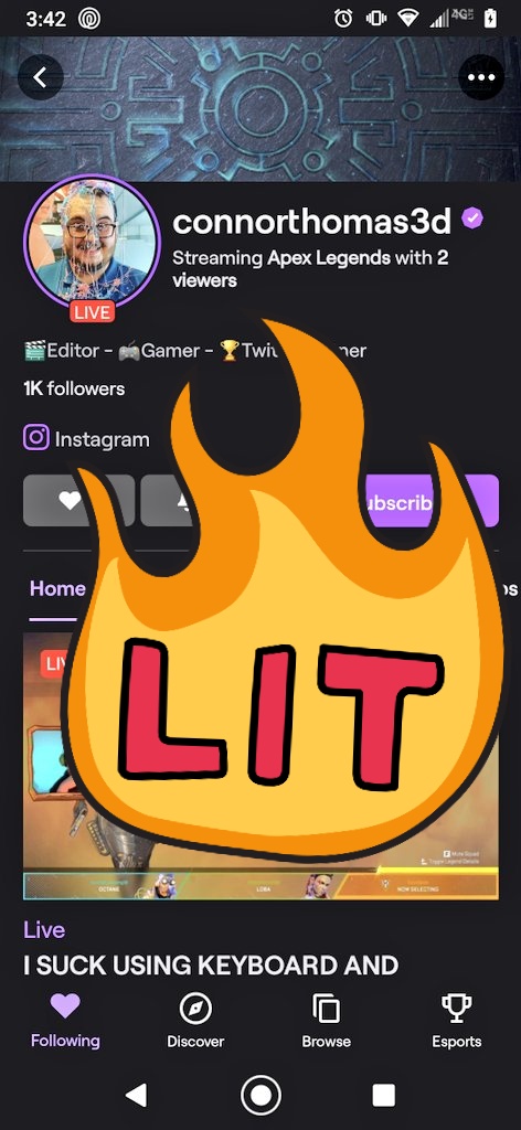 XSephrynaX's tweet photo. Come watch my bro @ConnorThomas3D please he would love it so much, he's playing Apex Legends then some Phasmophobia later on. Please come and enjoy. https://t.co/HPgn9N8Gwl