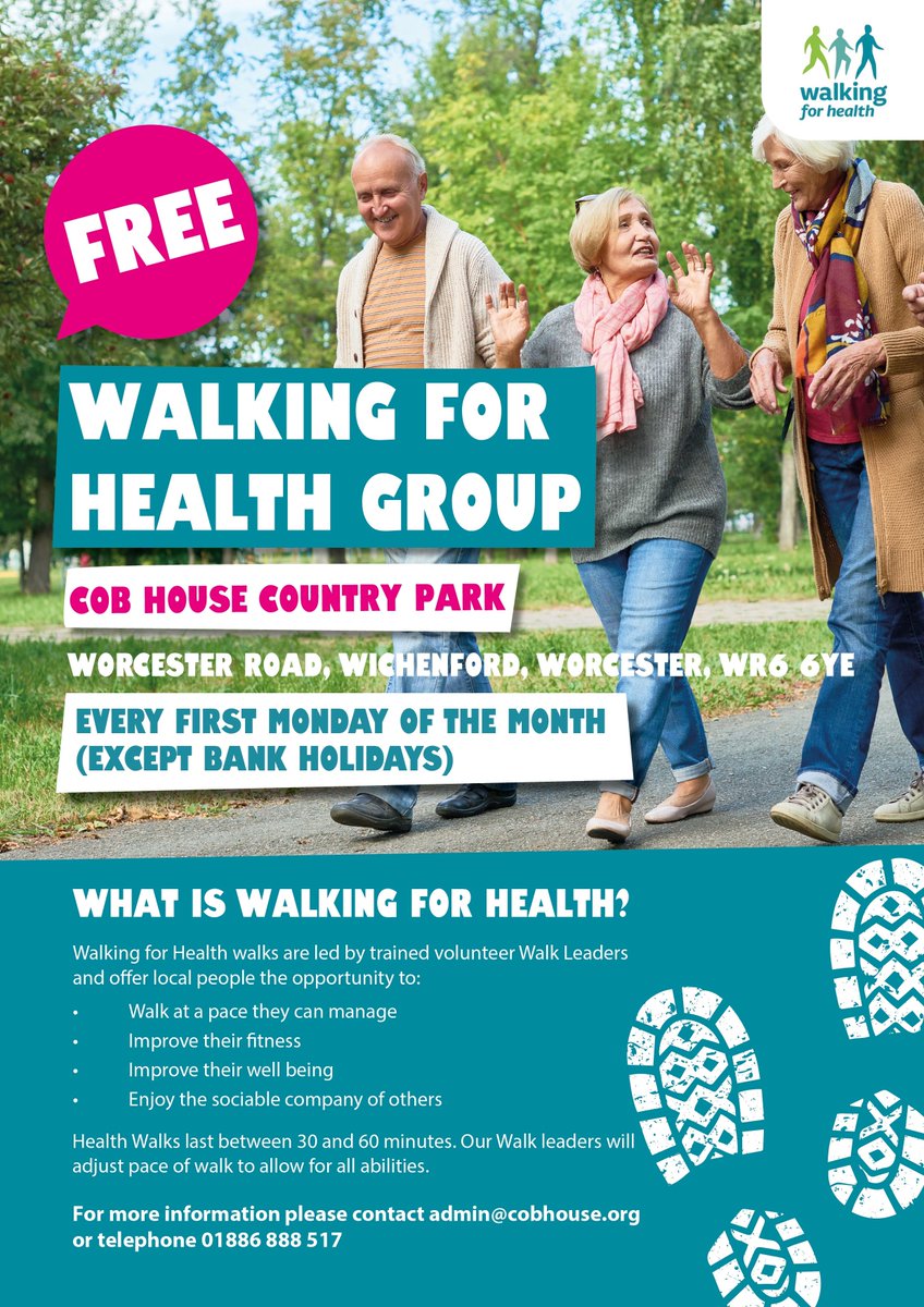 Good for the mind and for the body, walking outdoors is one of the best FREE health benefits you can enjoy.  Come and join in Monday 2nd November 10.15am on the Patio Area outside the Mayfly Cafe.