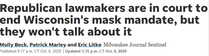 How are WI legislators responding to this crisis? Well...