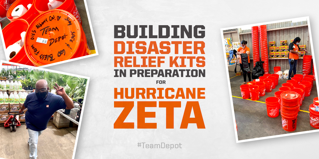 HomeDepotFound's tweet image. As the Gulf braces for Hurricane Zeta, #TeamDepot is building disaster relief kits to support immediate community relief and long-term rebuilding efforts after the storm makes landfall.