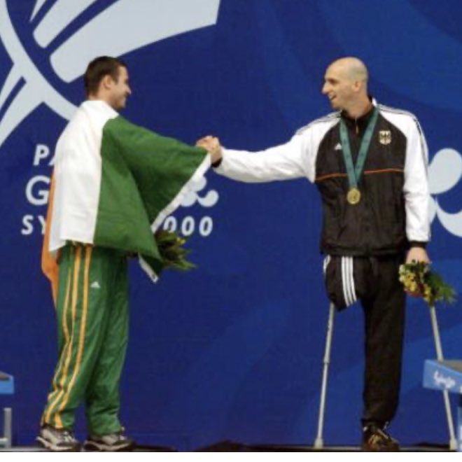 #OnThisDay 20 years ago, my coach <a href="/davemalone77/">David Malone PLY</a> won Gold 🥇 at the 2000 Sydney Paralympic Games in the 100m Backstroke 👏🏻 Happy Medalversary Boss 🥳 

<a href="/ParalympicsIRE/">Paralympics Ireland</a> <a href="/Paralympics/">Paralympic Games</a> <a href="/Para_swimming/">Para Swimming</a> <a href="/sportireland/">Sport Ireland</a>