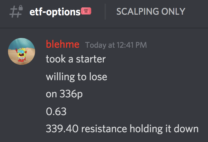 kingblehme's tweet photo. Ended the day in #etfoptions with one last scalp on $SPY puts, 10/28 336p from 0.63 - 0.88 for a 40% return! https://t.co/bcdZ6KzKom