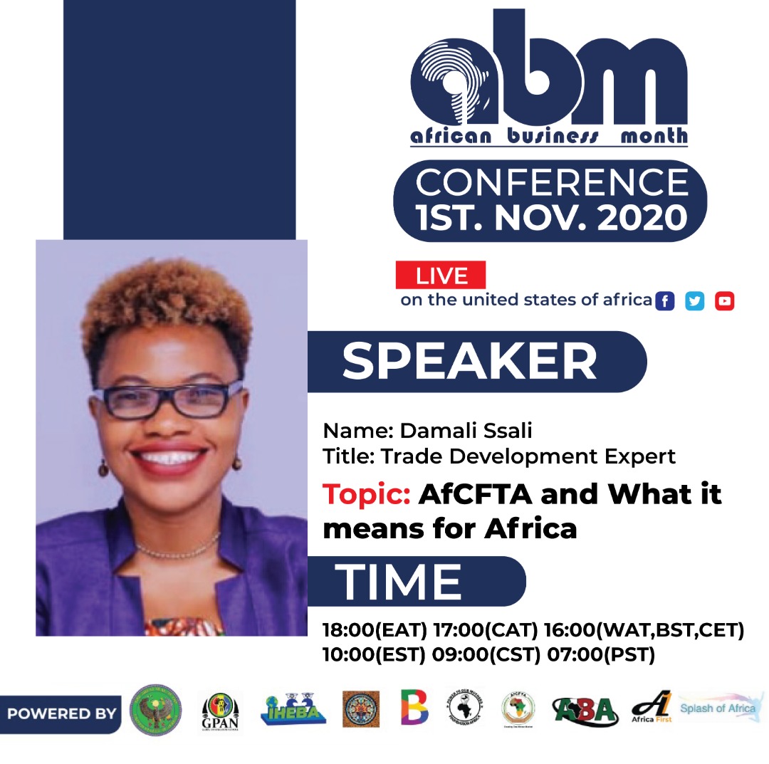 AfricanBMonth's tweet photo. African Business Month is an opportunity to instill Pan Africanism Spirit and inspire a Culture of Africans trading more with each other while Embracing a spirit of Self reliance.
Join us on First ever #ABMConference
We are glad to host @damali_ssali https://t.co/2C5HqHBOYM