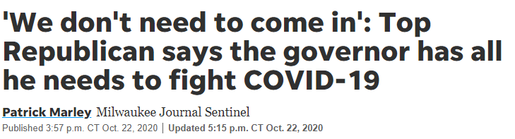 How are WI legislators responding to this crisis? Well...