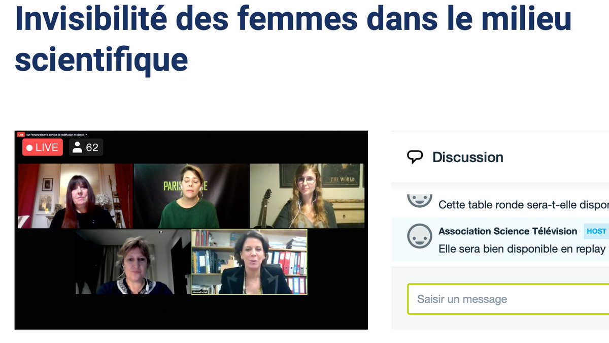 angela_hin's tweet photo. #Pariscience2020
▶️https://t.co/foMxNIldB2
•Martina Knoop @CNRS
•Laura Mary @payetatruelle
•Alexandra Palt @4womeninscience
•Marylène Patou-Mathias @Le_Museum / @Giulia_Fois_
💬« <5% à figurer au palmarès @NobelPrize scientifiques👩🏼🔬 »
#SheCanSheWill #womeninscience https://t.co/REHqhzhFah