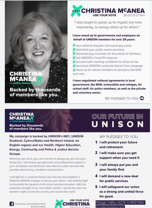 grayee's tweet photo. John's Labour blog: Calling 1.3 million UNISON members - Ballot papers out from tomorrow. Vote Christina X... https://t.co/MStL05QOKs @cmcanea #UNISONElection https://t.co/0jYWaJBKwL