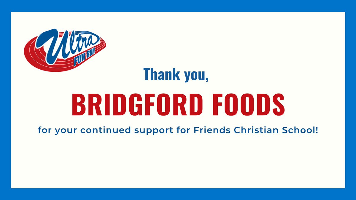 FCSlions's tweet photo. Thank you for your support, @BridgfordFoods! Bridgford Foods Corporation's mission is to develop, produce, sell and distribute superior quality food products that provide a consistent value to its customers. We're thankful for YOU and your team! #JogAThon #UltraFunRun #FCSpartner https://t.co/ubDJr1KHRx