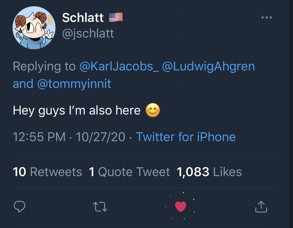ludwig (@LudwigAhgren) on Twitter photo 2020-10-27 19:56:40 @jschlatt @KarlJacobs_ @tommyinnit Say less @jschlatt @KarlJacobs_ @tommyinnit Say less